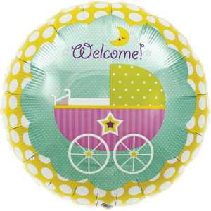 Welcome Baby Buggy Colourful Balloon Small Image
