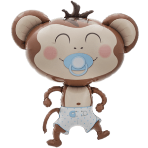 New Baby Boy Monkey Balloon Small Image