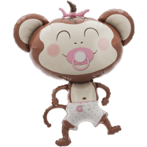 New Baby Girl Monkey Balloon Small Image