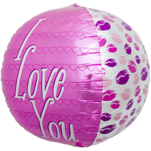 17" I Love You Kisses Sphere Balloon Small Image