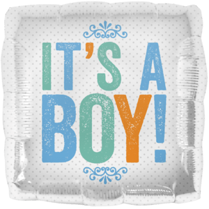 It's a Boy Block Letters Colourful Balloon Small Image