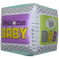Welcome Baby Pattern Cube Balloon
