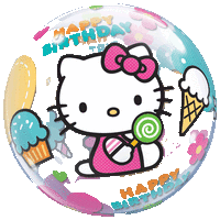 Helly Kitty Birthday Cupcakes Bubble Balloon