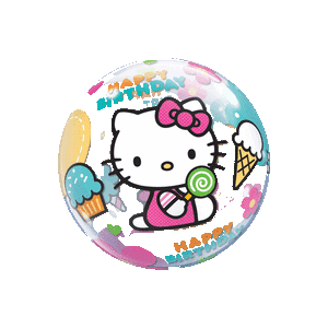 Helly Kitty Birthday Cupcakes Bubble Balloon Small Image
