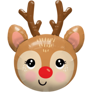 Cute Red-Nosed Reindeer Balloon Small Image