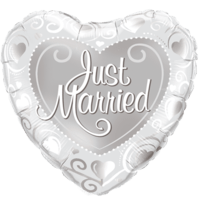 Just Married Silver Foil Balloon Balloon