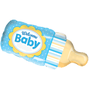 Blue Baby Bottle Balloon Small Image