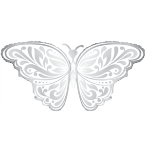 44" Silver Butterfly Balloon Small Image