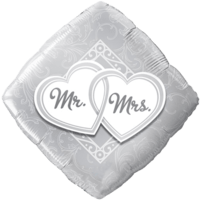 Mr & Mrs Hearts Diamond Balloon