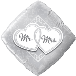 Mr & Mrs Hearts Diamond Balloon Small Image