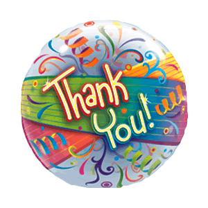 Thank You Swirling Streamers Bubble Balloon Small Image