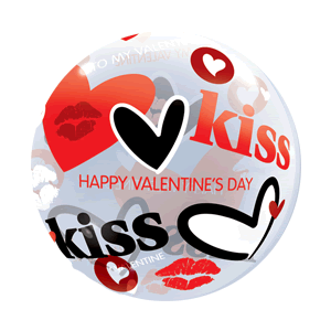 Kiss Kiss Valentines Balloon Small Image