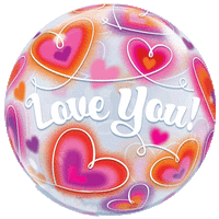 Love You Doodle Bubble 22" Balloon