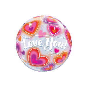 Love You Doodle Bubble 22" Balloon Small Image