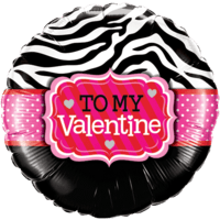 To My Valentine Zebra Balloon