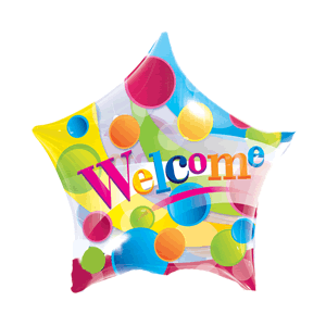 Welcome Bright Dots Balloon Small Image
