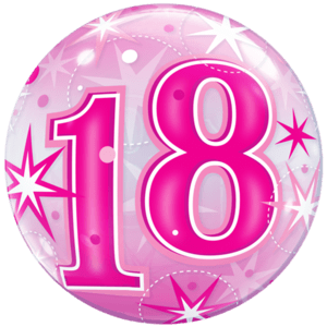 18th Birthday Pink Bubble Balloon Small Image