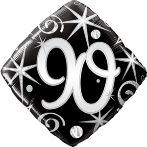 90th Elegant Swirls Balloon Small Image