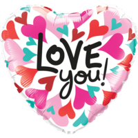 18" Love You Converging Hearts Balloon