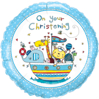 Blue Christening Foil Balloon Balloon