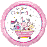 Pink Christening Foil Balloon Balloon