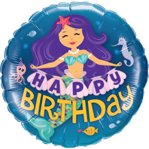Happy Birthday Mermaid Balloon Small Image