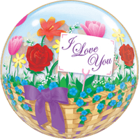  Love Flower Basket Bubble Balloon