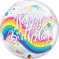 Birthday Rainbow Unicorns Bubble Balloon