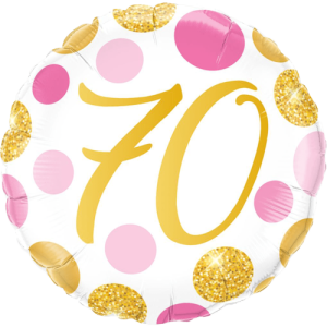 70 Pink & Gold Dots Balloon Small Image