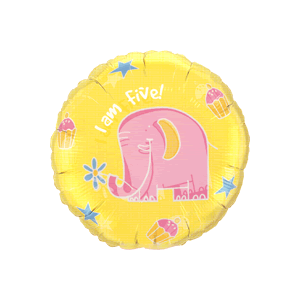 5th Birthday Elephant Balloon Small Image