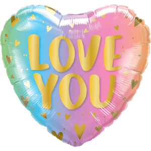 Love You Pastel Ombre & Hearts Balloon Small Image