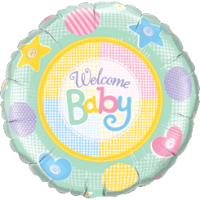 Welcome Baby Pastel Patchwork Balloon