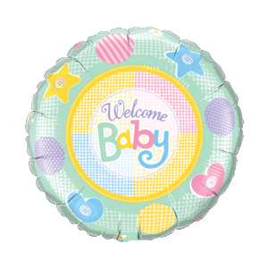 Welcome Baby Pastel Patchwork Balloon Small Image