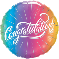 Congratulations Vibrant Ombre Balloon