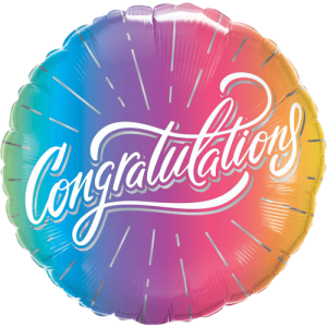 Congratulations Vibrant Ombre Balloon Small Image