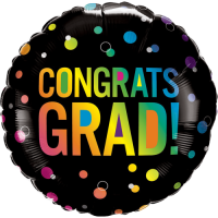 Congrats Grad Ombre Dots Balloon