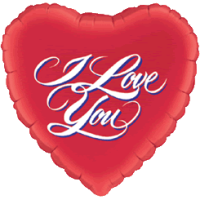 Classic Script I Love You Heart Balloon