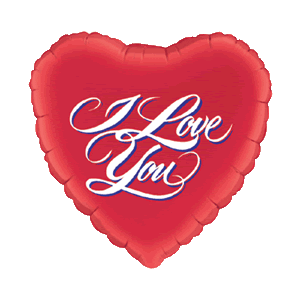 Classic Script I Love You Heart Balloon Small Image
